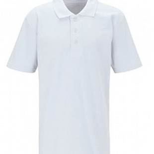 Plain white polo shirt image
